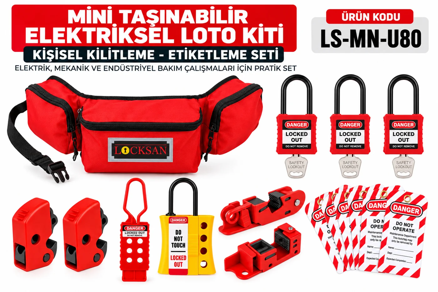 LS-MN-U80 Mini Taşınabilir Elektriksel LOTO Kiti