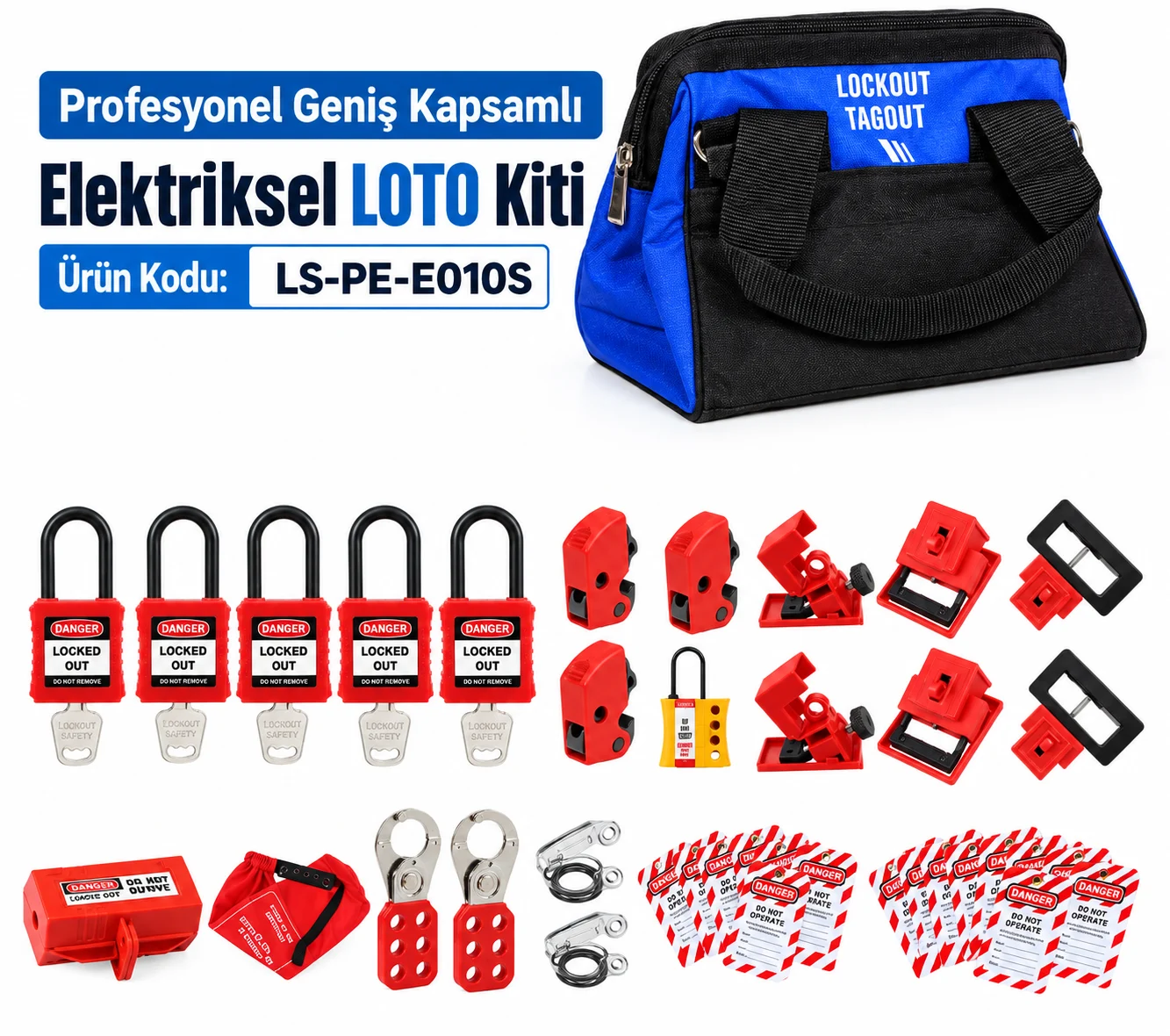 LS-PE-E010S Profesyonel Geniş Kapsamlı Elektriksel LOTO Kiti