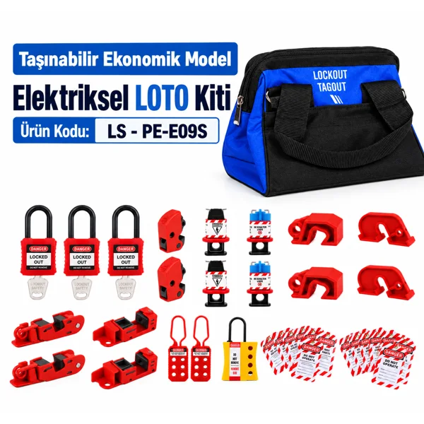 LS-PE-E09S | Taşınabilir Ekonomik Model Elektriksel LOTO Kiti