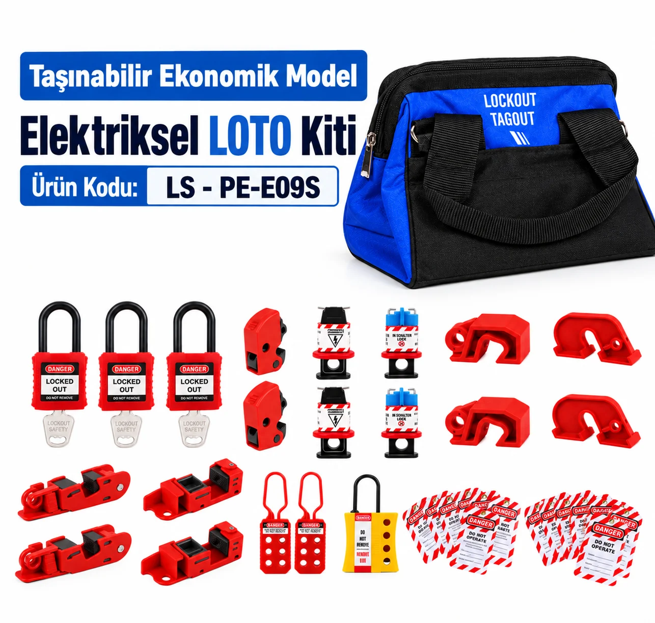 LS-PE-E09S Taşınabilir Ekonomik Model Elektriksel LOTO Kiti
