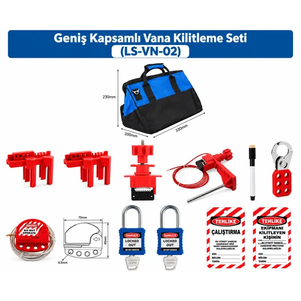LS-VN-02 | Geniş Kapsamlı Vana Kilitleme Seti